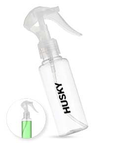 Borrifador Plástico 100ml transparente com tampa spray preta.