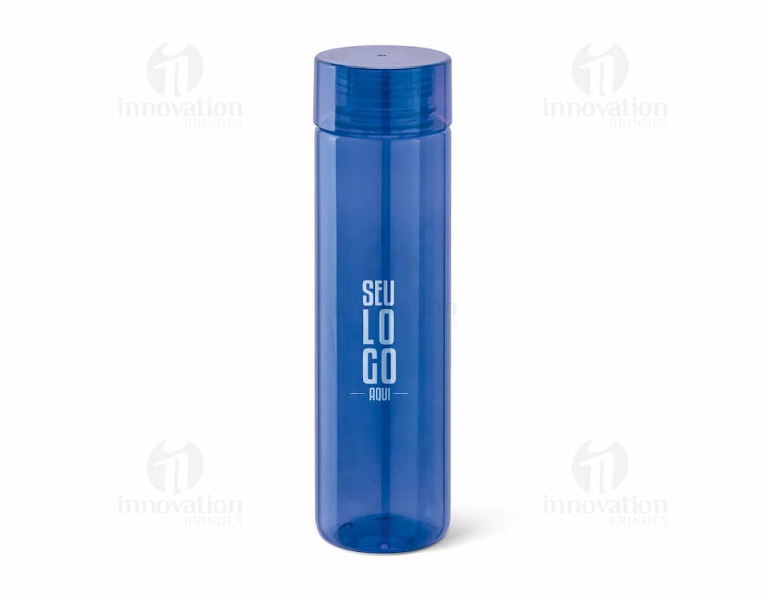 Squeeze em Tritan transparente com tampa rosqueável e capacidade para 500ml.