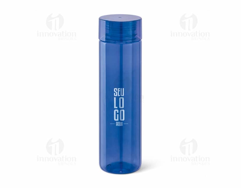 Squeeze em Tritan transparente com tampa rosqueável e capacidade para 500ml.
