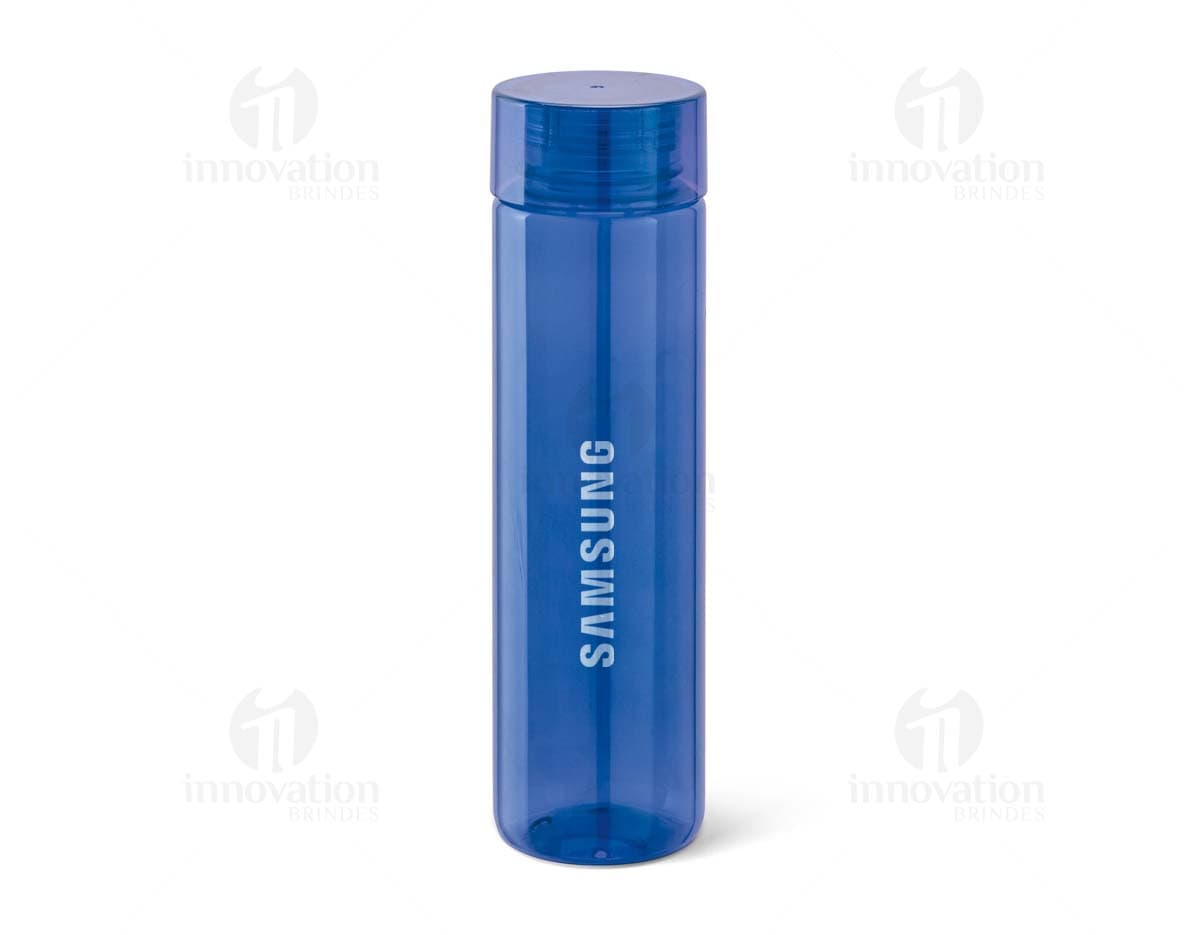 Squeeze em Tritan transparente com tampa rosqueável e capacidade para 500ml.