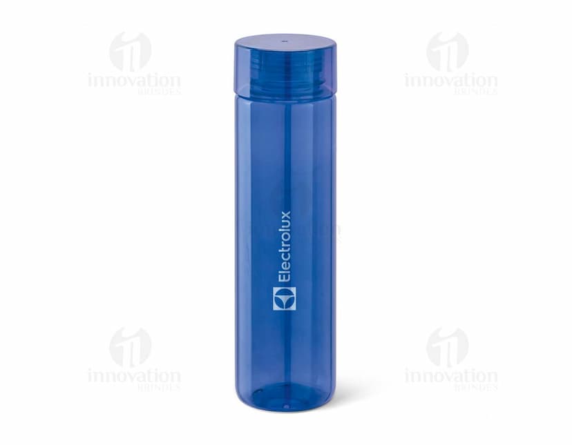 Squeeze em Tritan transparente com tampa rosqueável e capacidade para 500ml.