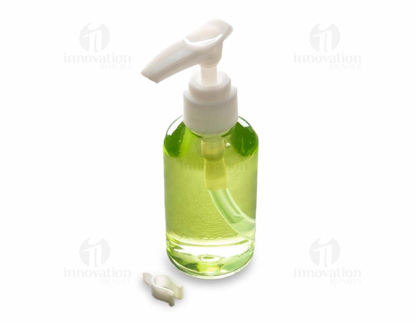 Frasco plástico de 75ml transparente com tampa rosqueável.
