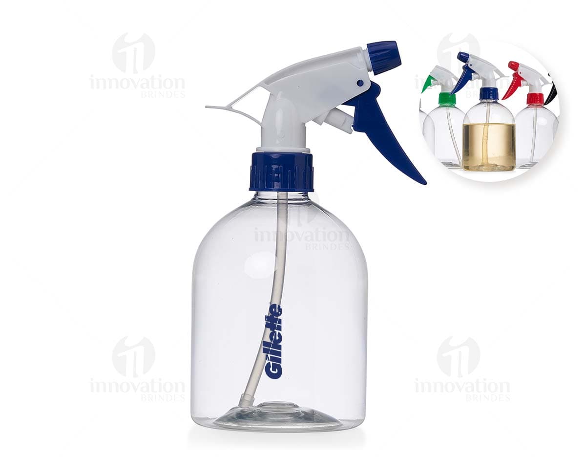 Frasco plástico de 500ml transparente com tampa rosqueável.