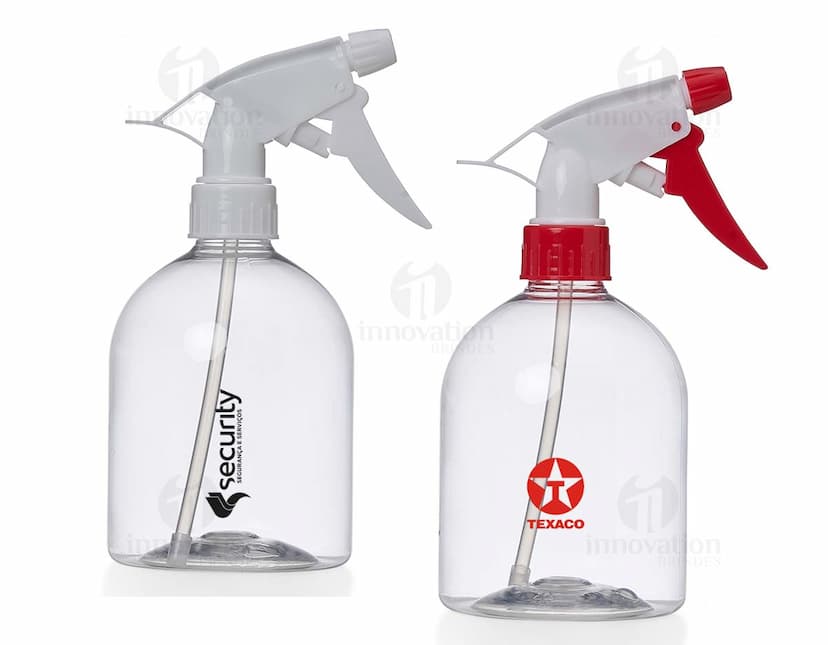 Frasco plástico de 500ml transparente com tampa rosqueável.