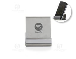 Suporte de metal para celular com design moderno e elegante. Ideal para manter o celular seguro e em uma posição prática