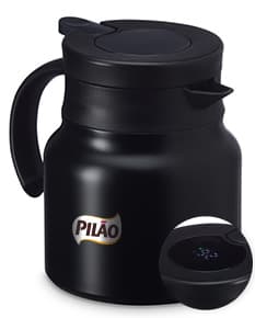 Chaleira Inox 750ml com Display LED em fundo branco.