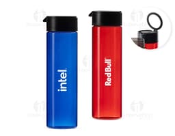 Transparent 700ml Plastic Water Bottle with a white lid and black details.
