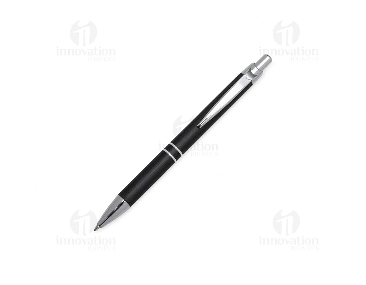 Caneta Metal em destaque sobre fundo branco.