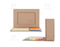 Bloco de Anotacoes Ecológico com capa de papel reciclado e espiral de metal, folhas em papel kraft.