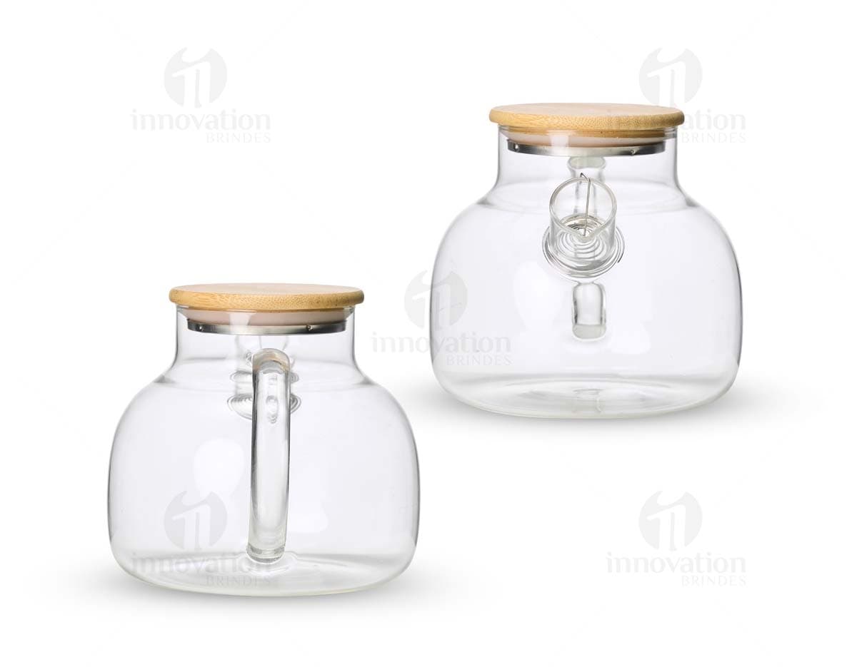 Chaleira de vidro com capacidade para 1 litro, ideal para preparar chá ou café. Fabricada com material transparente e brilhante, perfeita para adicionar um toque decorativo à sua cozinha. Ideal para uso em restaurantes ou em casa, proporcionando uma experiência aromática e saborosa.