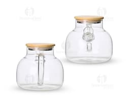 Chaleira de vidro com capacidade para 1 litro, ideal para preparar chá ou café. Fabricada com material transparente e