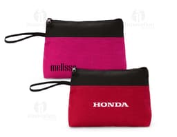 Black Nylon Necessary with zipper and side handle.