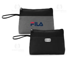Black Nylon Necessary with zipper and side handle.