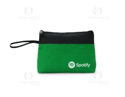 Black Nylon Necessary with zipper and side handle.