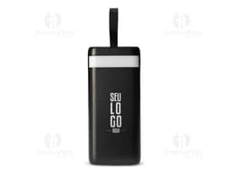 20,000 mAh Power Bank with flashlight and cables.
