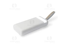 20,000 mAh Power Bank with flashlight and cables.