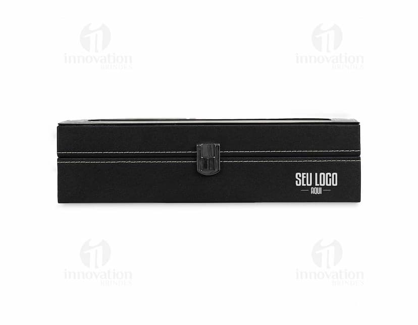 Porta-Relógios com design moderno e elegante, feito de madeira de alta qualidade e com capacidade para armazenar até 6 relógios.