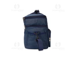 Bolsa Térmica de 10 litros em cor azul, com alça ajustável e zíper na parte superior.