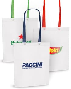 Sacola em nonwoven 80 gm² termoselado.