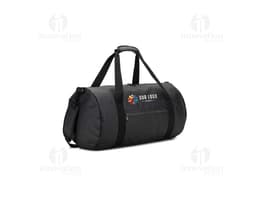 OSASCO SPORT Bolsa deportiva en formato cilíndrico en poliéster reciclado 600D de alta densidad con compartimento lateral