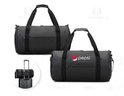 OSASCO SPORT Bolsa deportiva en formato cilíndrico en poliéster reciclado 600D de alta densidad con compartimento lateral