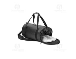 OSASCO SPORT Bolsa deportiva en formato cilíndrico en poliéster reciclado 600D de alta densidad con compartimento lateral