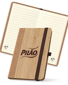 ORWELL POCKET Caderno de bolso de capa dura em folha de bambu e cortiça com 160 páginas pautadas