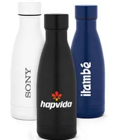 REBUFFON S Garrafa térmica em aço inox 90 reciclado com parede dupla isolada a vácuo e acabamento em mate 400 mL