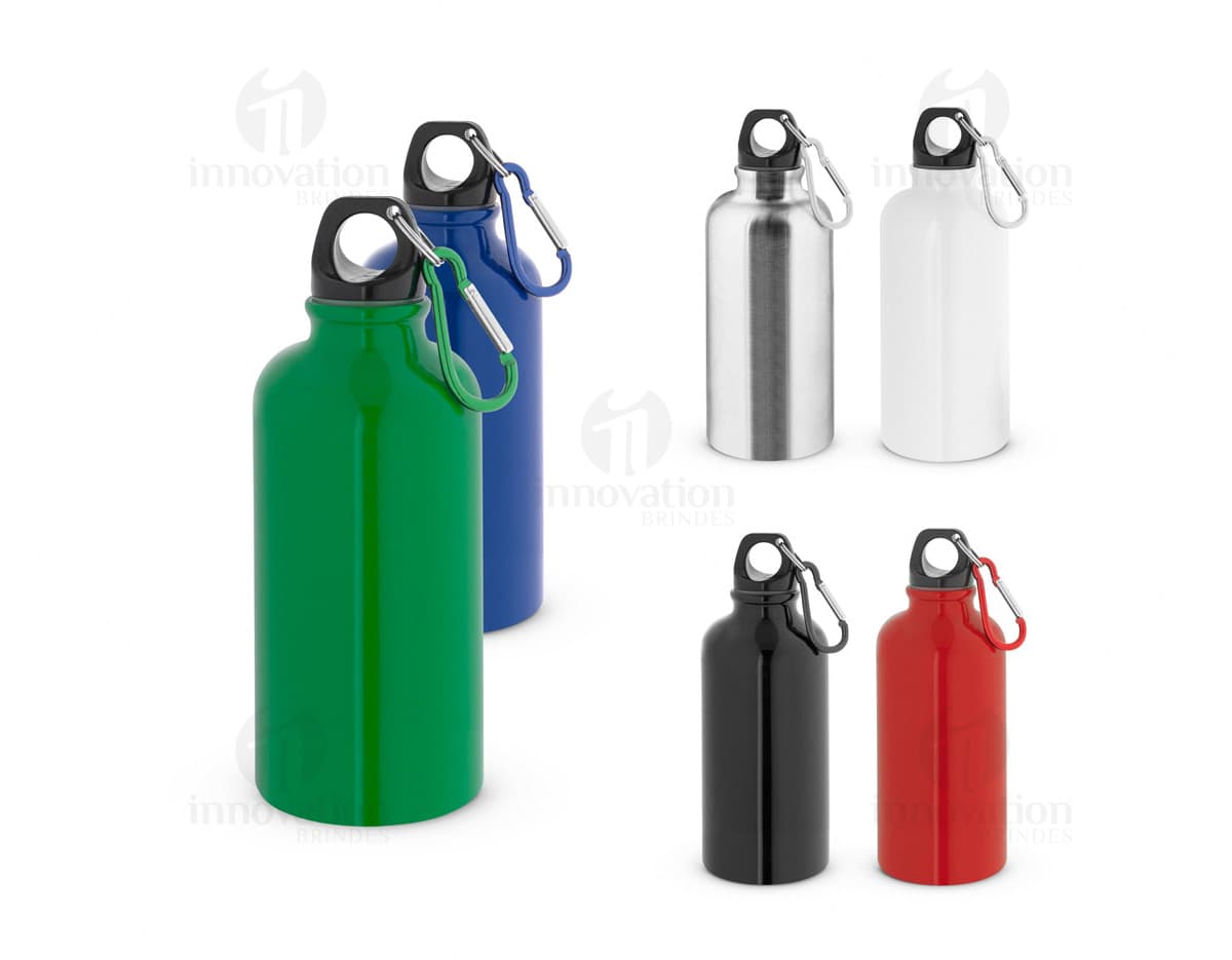 KARSTEN M Squeeze deportiva en acero inoxidable de pared simple y acabado brillante con mosquetón 560 mL