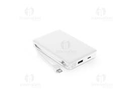 LATTES Portable battery made of 100% recycled ABS with integrated cable and a capacity of 10,000 mAh