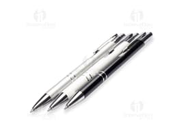 Metallstift Touch in Silber mit schwarzen Details und Touchscreen-Spitze.