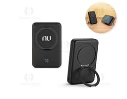 WARSHEL 10 Bateria portátil magnética em ABS 100 reciclado com suporte carregador wireless superrápido 15W e capacidade de 10