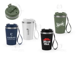 SPITZ Copo de viagem em aço inoxidável 90 reciclado com parede dupla e acabamento em mate 460 mL