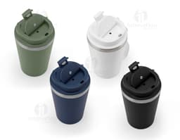 SPITZ Copo de viagem em aço inoxidável 90 reciclado com parede dupla e acabamento em mate 460 mL