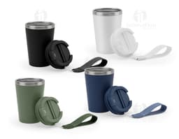 SPITZ Copo de viagem em aço inoxidável 90 reciclado com parede dupla e acabamento em mate 460 mL