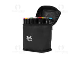 Kit com 36 canetas marcadoras pontas duplas em diversas cores.