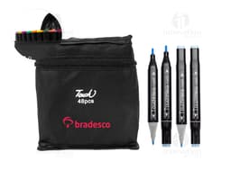 KIT CANETAS MARCADORAS PONTAS DUPLAS 48