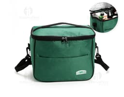 Bolsa térmica de 13 litros em cor azul, feita de material resistente.