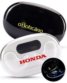 Fone de ouvido Bluetooth preto com design moderno e elegante.
