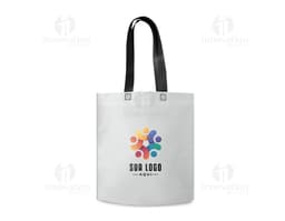 Metallic silver TNT bag, secured with a lock, providing protection and security for your purchases. It features a sturdy