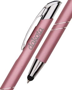 Caneta de metal preta e prata para escrita, com indicador de luz e design elegante. Ideal para uso em escritório, escola, negócios ou artes.