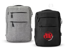 Mochila de nylon preta 14L com alça de couro, bolso com zíper e estilo moderno. Ideal para viagens de negócios ou passeios.