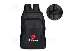 Black 14L Oxford backpack made of leather, modern and elegant, ideal for travel and leisure activities. It has a hand and