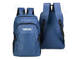 Black 14L Oxford backpack made of leather, modern and elegant, ideal for travel and leisure activities. It has a hand and