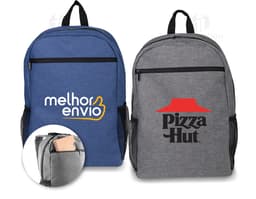 Black 300D polyester notebook backpack, modern and practical, ideal for securely transporting your equipment. The backpack