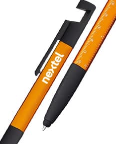 Yellow and black multifunction plastic pen with a sharp tip and modern design. Ideal for writing, drawing, and marking. A versatile and practical item for use in the office, school, or at home.