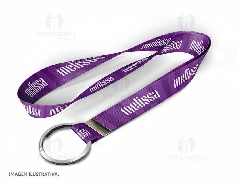Cordão com argola de 140 cm x 1,5cm, ideal para fixar crachás e objetos. Moderno, resistente e versátil, perfeito para uso no escritório, eventos e feiras. Adquira já o seu!