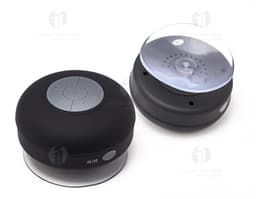 Waterproof speaker with a modern circular design. Completely sealed, made of durable plastic with impeccable sound quality.