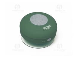 Waterproof speaker with a modern circular design. Completely sealed, made of durable plastic with impeccable sound quality.