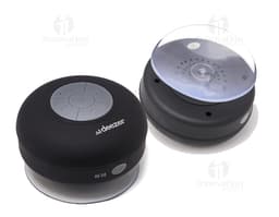 Waterproof speaker with a modern circular design. Completely sealed, made of durable plastic with impeccable sound quality.